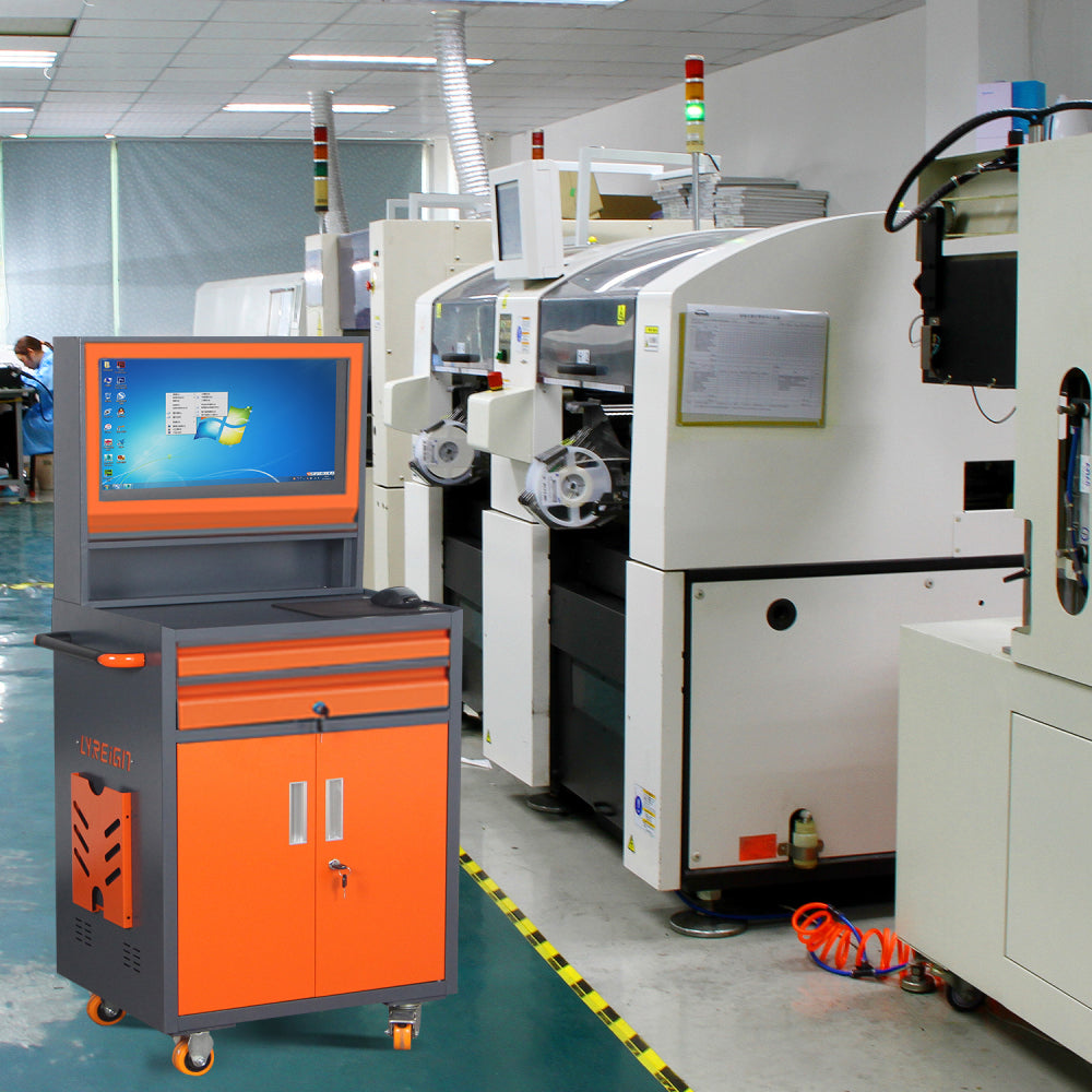 Industrial PC Cabinet Mobile metal computer cabinet deep cabinet can accommodate up to 27-inch monitor