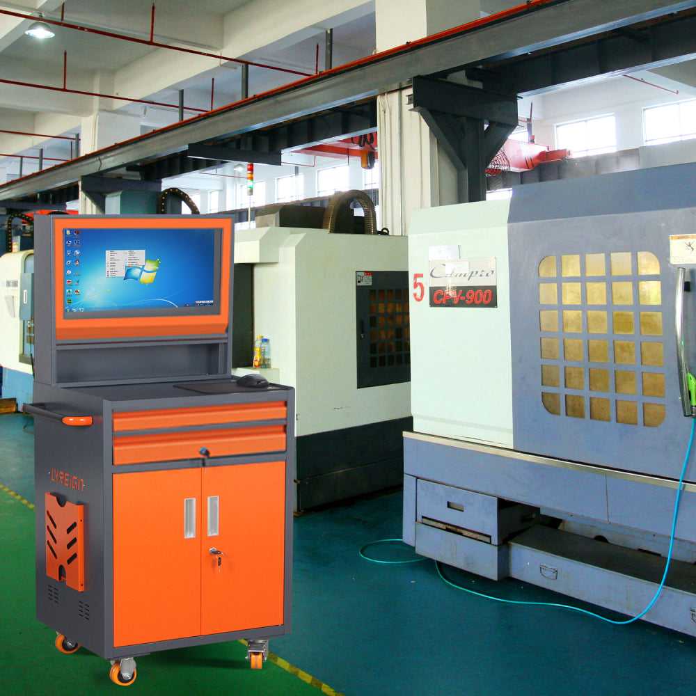Industrial PC Cabinet Mobile metal computer cabinet deep cabinet can accommodate up to 27-inch monitor