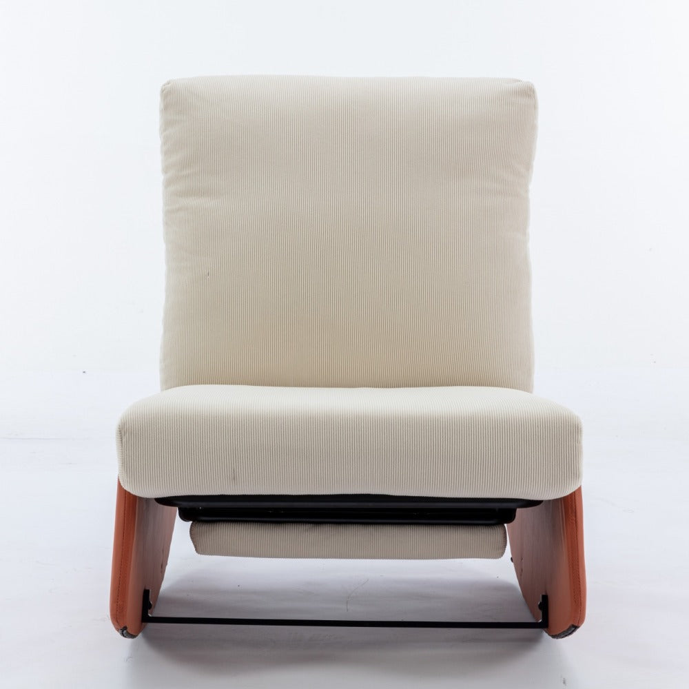 Modern Rocking Chair Recliner, Comfy Rocker Nursery Chair with Footrest, Accent Reading Chair, Upholstered Lounge Chair for Relaxing, Resting,Soft Padded Rocker  for Indoor Living Room Bedroom,Orange