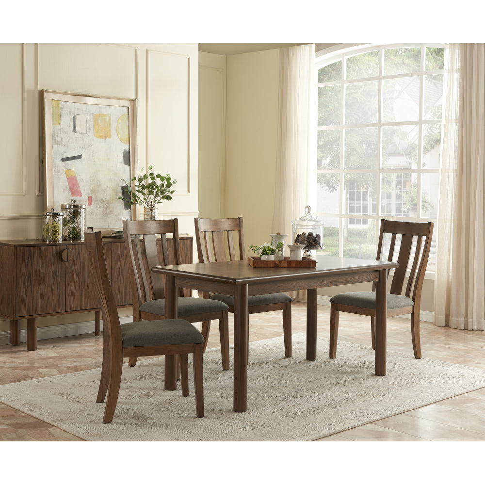 60" Rectangular Dining Table for 6 Person, Retro Kitchen Table, Wooden Dinner Room Table with Solid Wood Legs for Home Kitchen Restaurant Living Room, Ultra Easy to Assemble