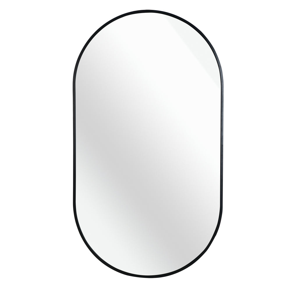 Black 20 x 28 Inch Metal Oval Mirror