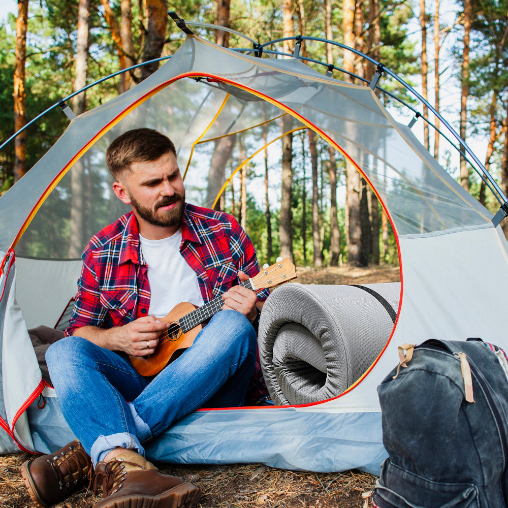 Memory Foam Camping Mattress - 75"x38"x3" Perfect for Outdoor Activities, RVs, Guest Rooms, and Dorms; Foldable, Portable, with Water-Resistant Zipper Cover, CertiPUR-US Certified