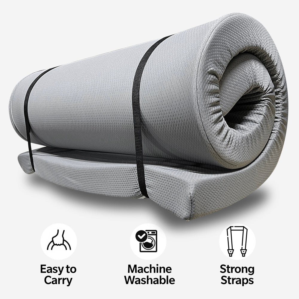 Memory Foam Camping Mattress - 75"x38"x3" Perfect for Outdoor Activities, RVs, Guest Rooms, and Dorms; Foldable, Portable, with Water-Resistant Zipper Cover, CertiPUR-US Certified