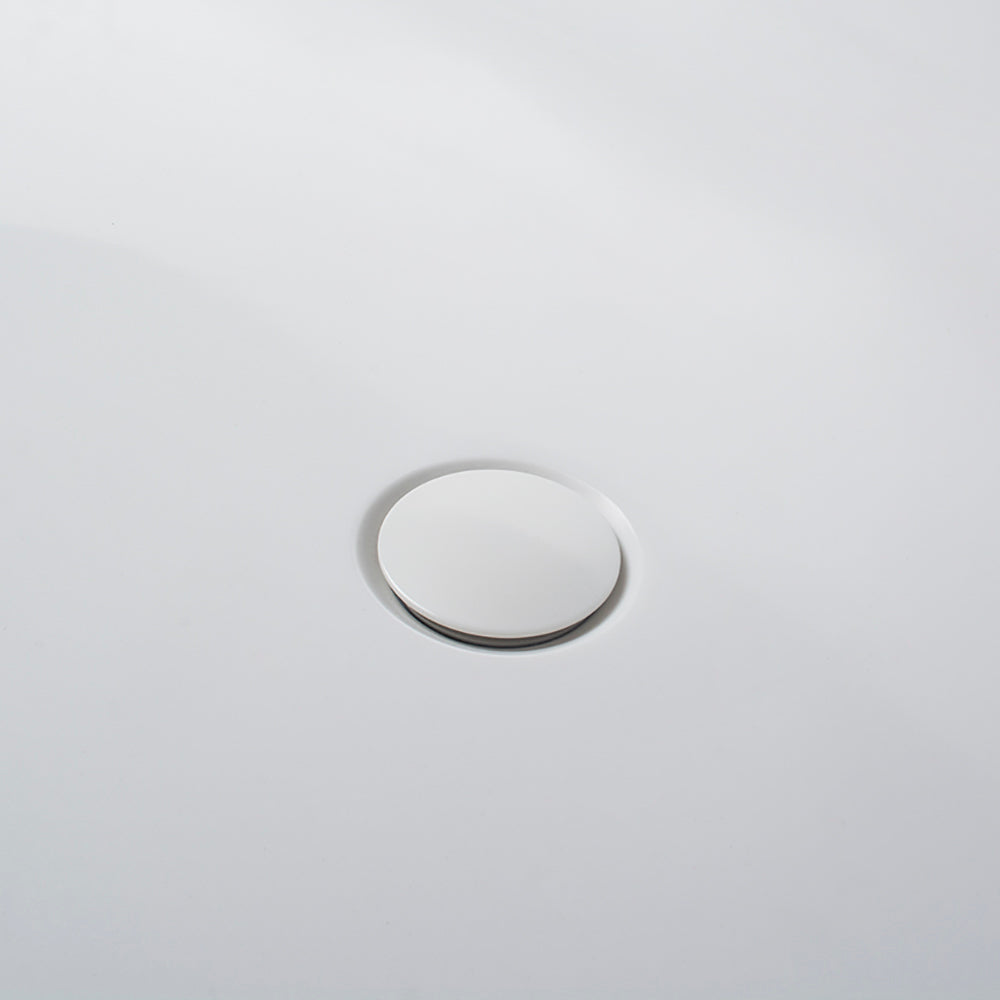 Matte white cover brass pop-up drainer for stone resin freestanding bathtub
