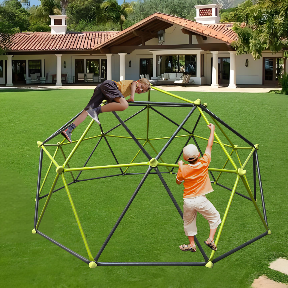 XCF006I Ten sided climbing frame for outdoor playground for age 3+ climber with Colorful Climbing Stones 10ft