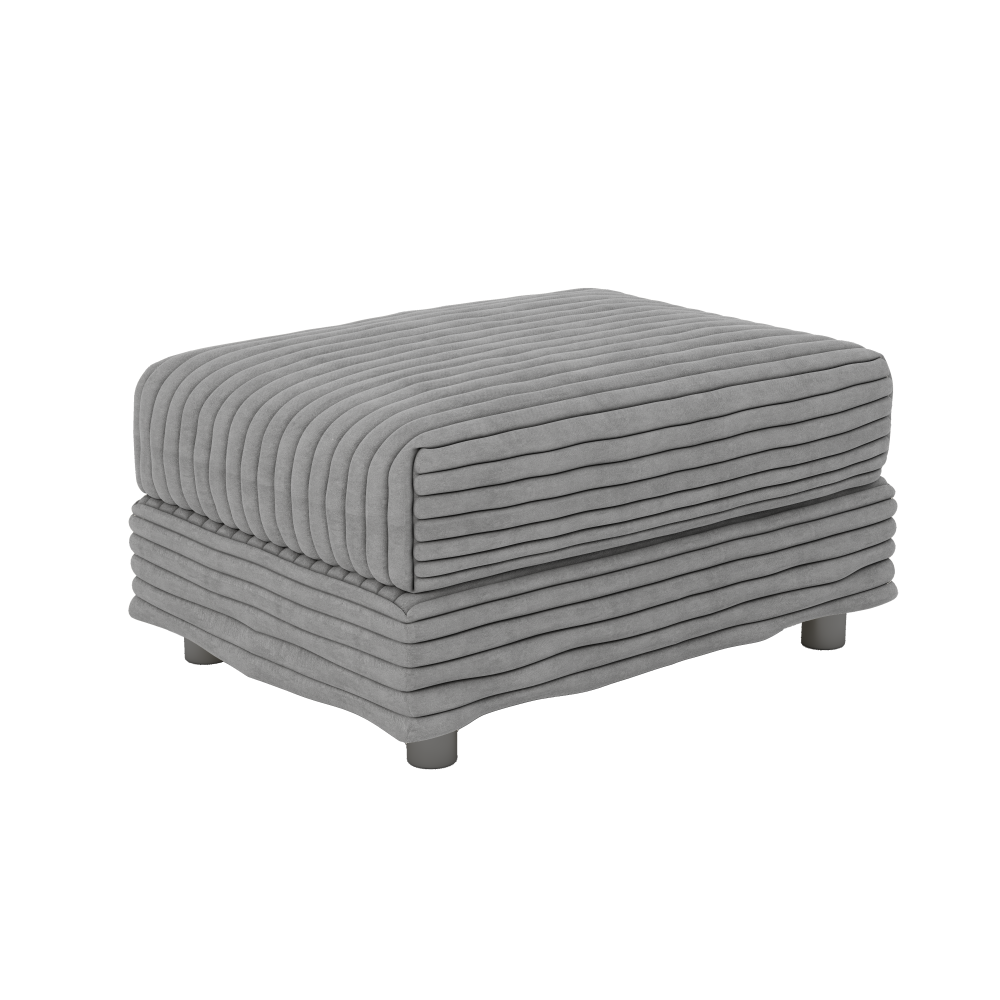 Plush Corduroy Ottoman to Combine with 2 Seater Sofa, 3 Seater Sofa and 4 Seater Sofa, Suitable for Living Rooms, Apartments, Offices,Grey