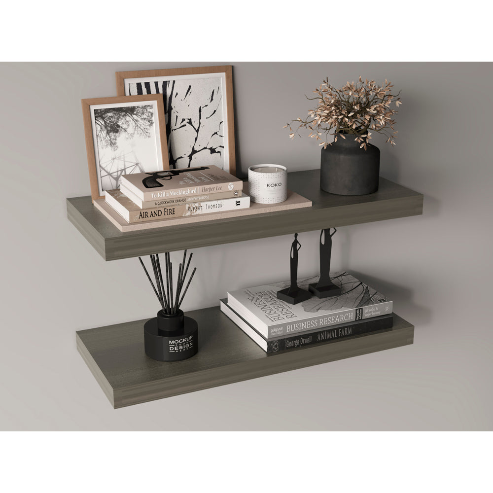 Ecco 31.5" Wide  Floating Shelves Set of 2, Shelves for Wall Decor for Bedroom, Bathroom Storage Shelves, Book Shelves for Living Room