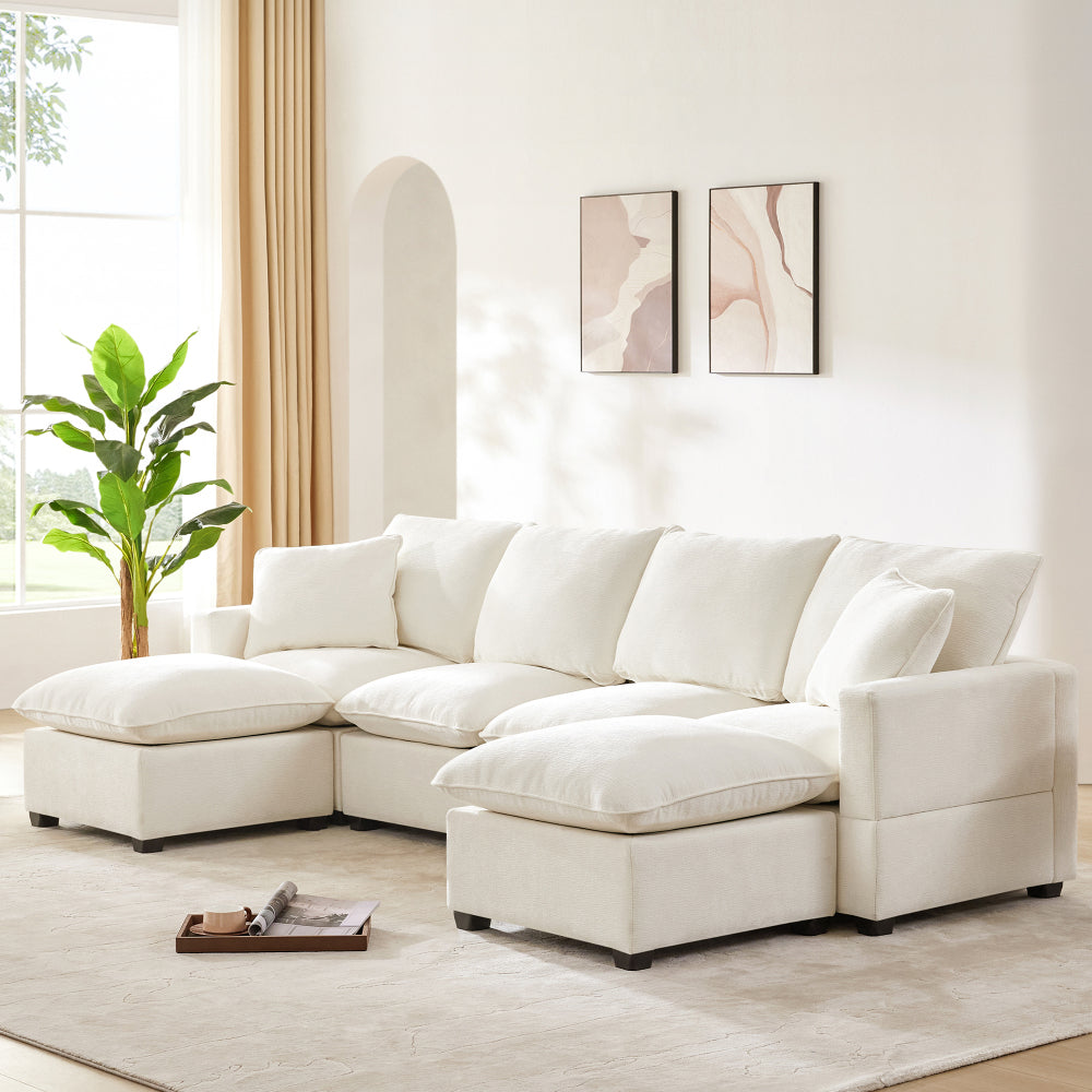 26*26" Ottoman Module for Modular Sectional Sofa,Wide Seat,Chenille,2 Colors