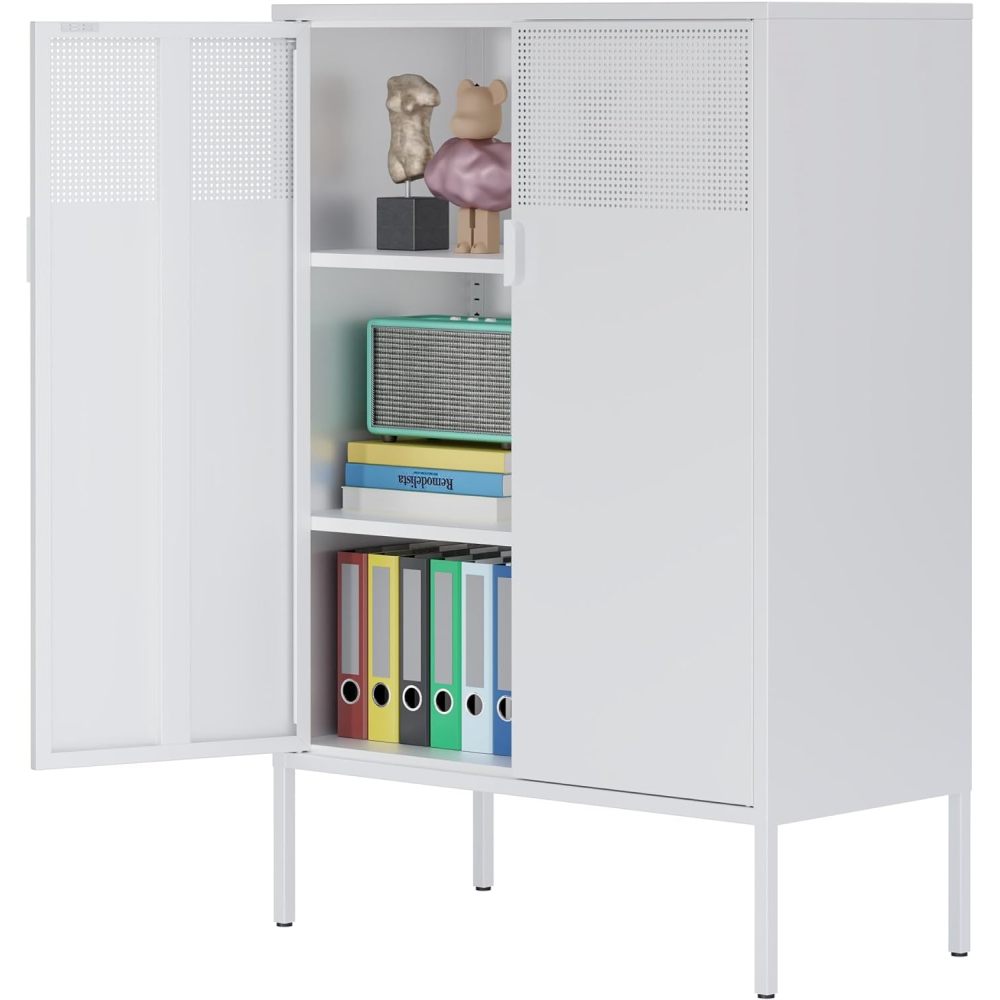Steel lockers, adjustable laminates, side cabinets, shoe cabinets, lockers white