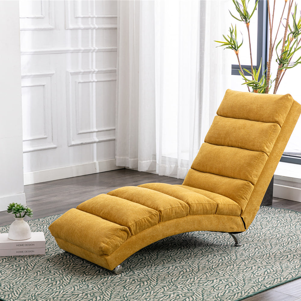 Linen Massage Chaise Lounge Indoor with Remote Control,Ergonomic Electric Massage Long Lounger with 5 Modes for Office, Living Room,Bedroom (Beige)