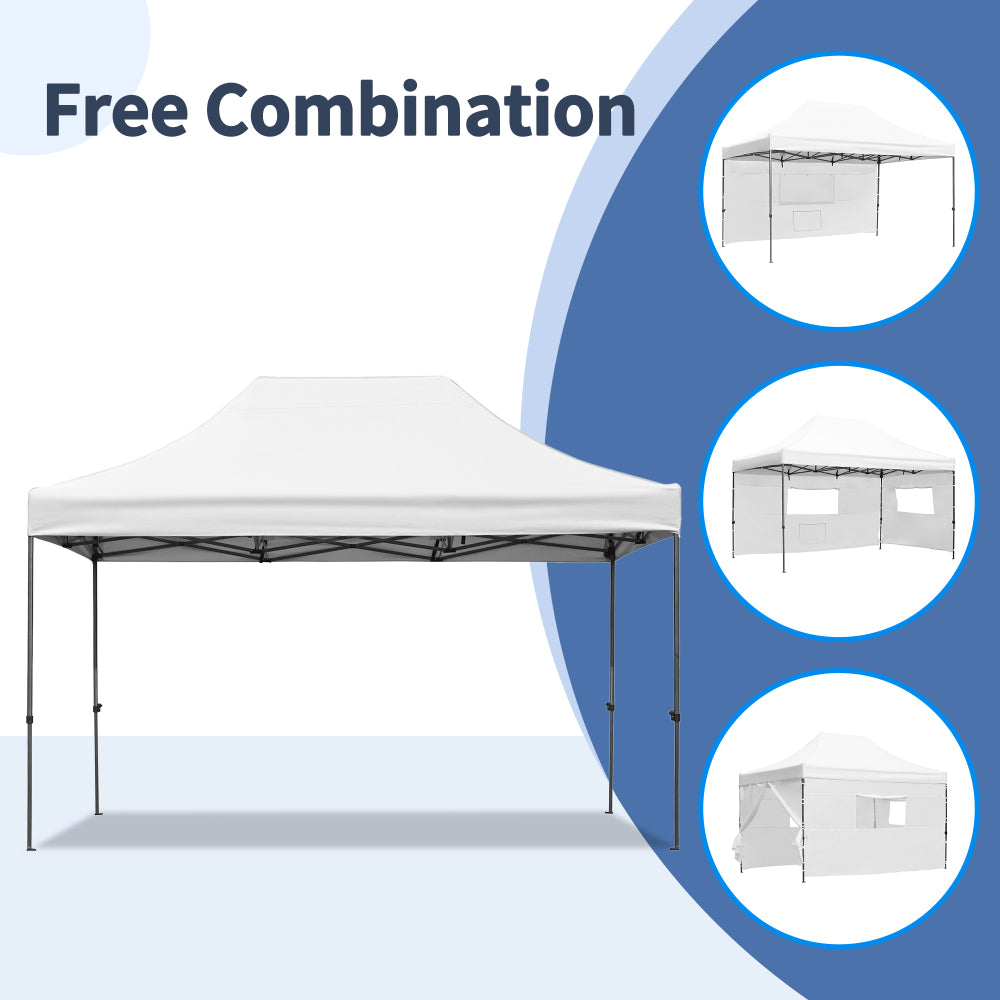 TREXM 10x15 Pop Up Canopy Tent, Heavy Duty Party Tent with 4 Sidewalls UV Waterproof Protection, 3 Height Adjustable Outdoor Canopy Tent for Weddings, Events, and Backyard Gatherings, White