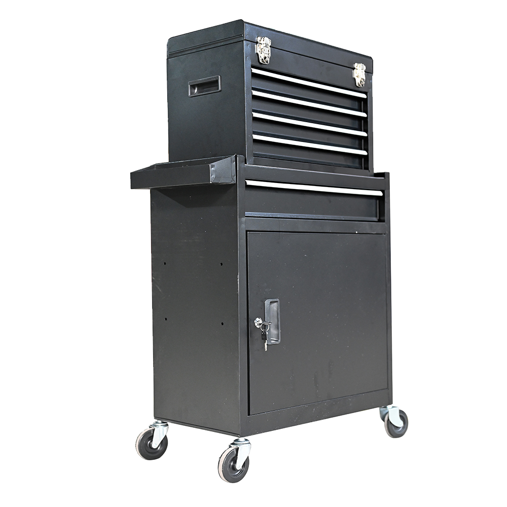 five-Drawer Rolling Tool Chest with Wheels, Detachable Cabinet Storage Tool Box with Drawers, Metal Tool Cart with Toolbox for Garage Workshop Warehouse