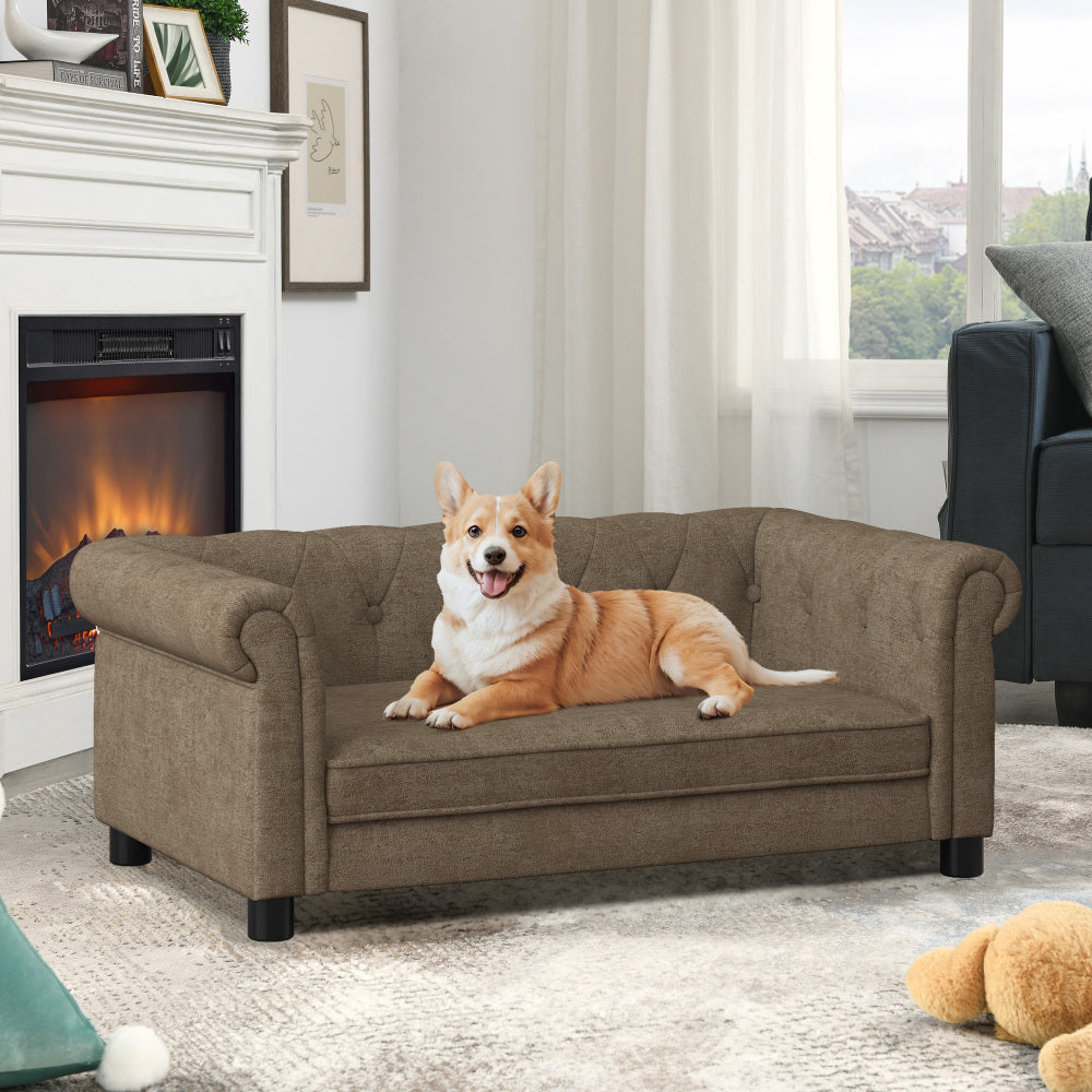 Elegant Rectangle Pet Bed for Small and Medium Dogs, Durable Elevated Dog Sofa Bed, Comfortable Dog Couch, Modern and Stylish Dog Sofa for Small and Medium Dogs,Blue