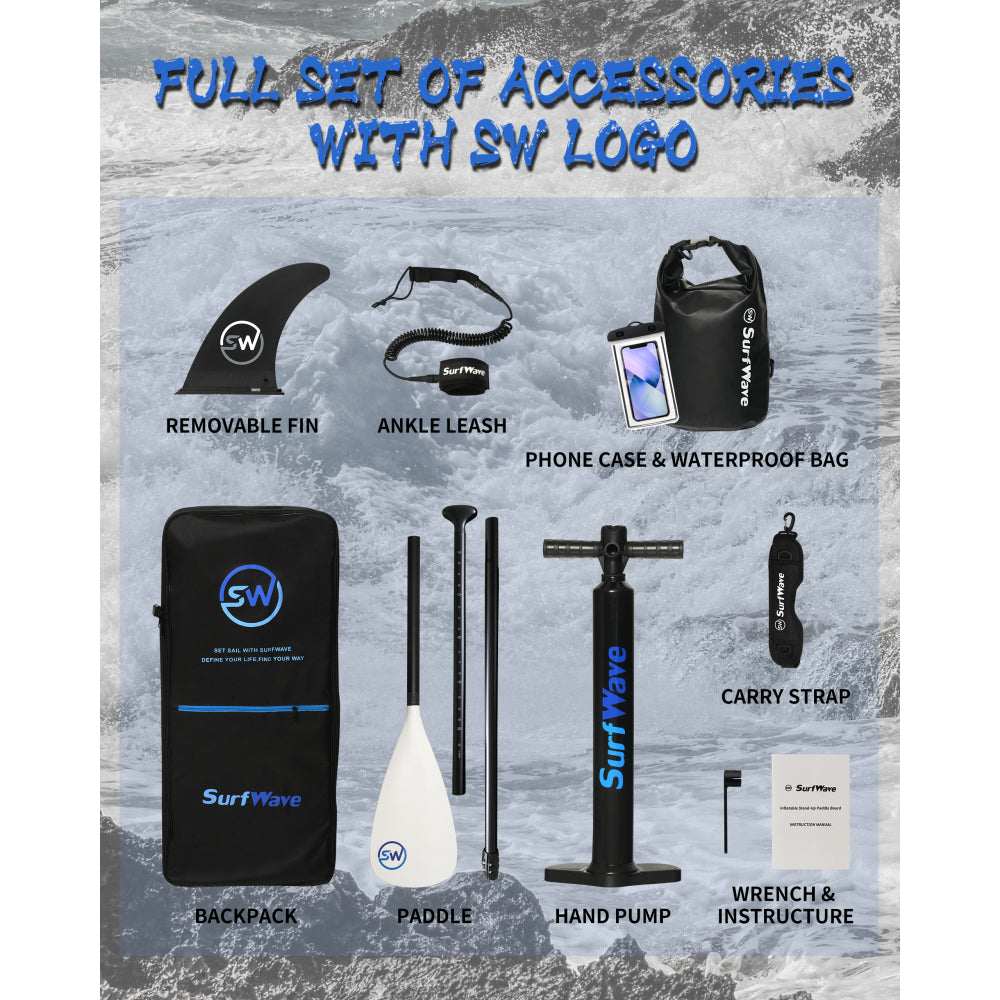 Inflatable Stand Up Paddle Board 11'x34"x6" With Accessories