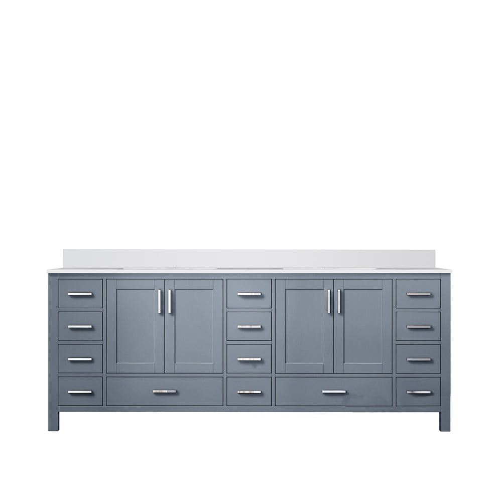 Dark Grey Double Bath Vanity 84 in. W x 22 in. D, with Cultured Marble Top