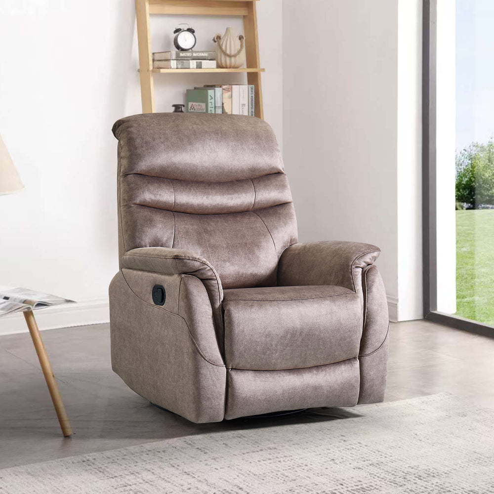 Rocking Swivel Recliner Chair for Living Room, 360 Degree Swivel, Adjustable Modern Reclining Chair, Classic and Traditional Recliner Sofa with Lumbar Support (Dark Grey)