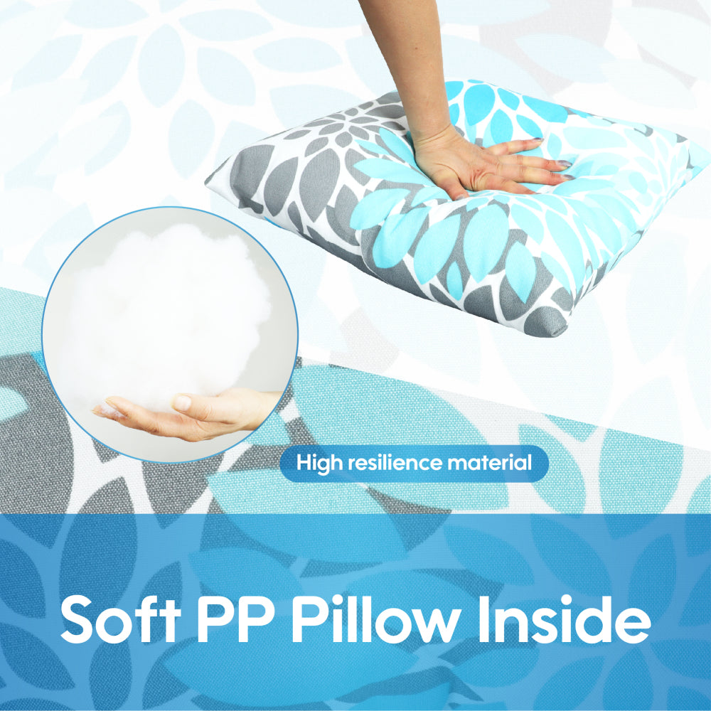 2 Pack Outdoor Throw Pillows, Waterproof & Fade-Resistant Patio Cushions for Garden, Porch, Poolside Furniture - Soft & Comfortable Decorative Pillow Covers (18x18 Inch, Blue)