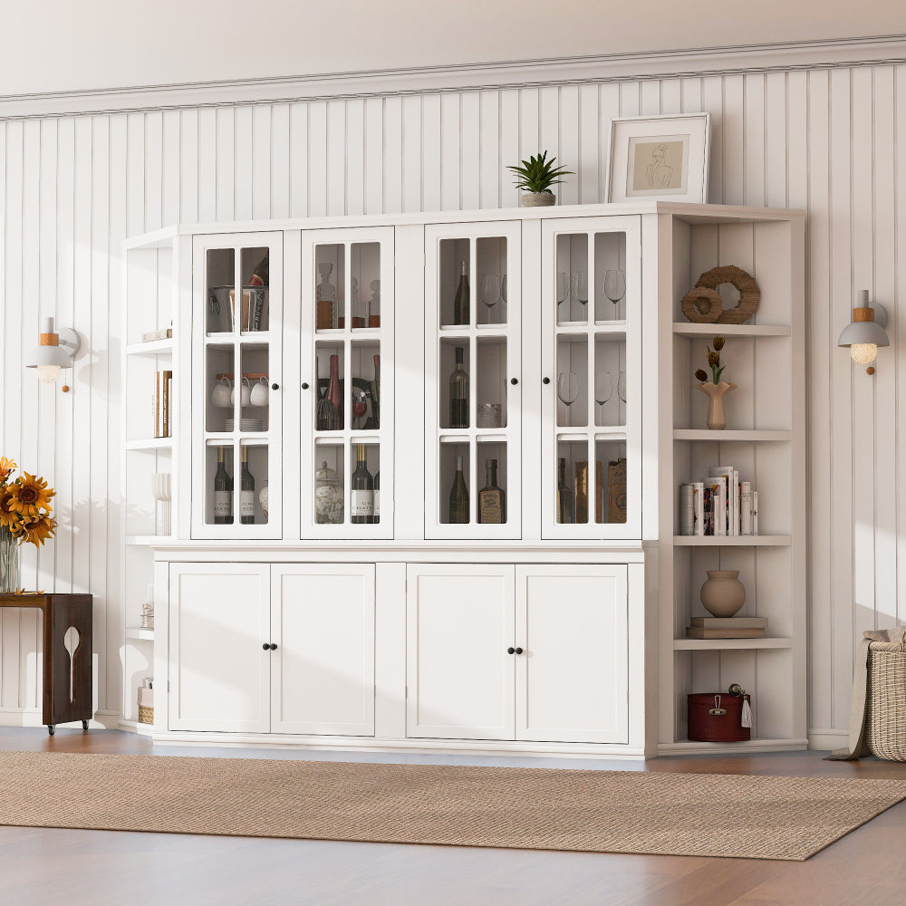 2x 75.25'' Tall Triangle Sided Bookshelves, Set of Two 5-Tier Sided Bookcase - White - Olny Sold with Paired Cabinets