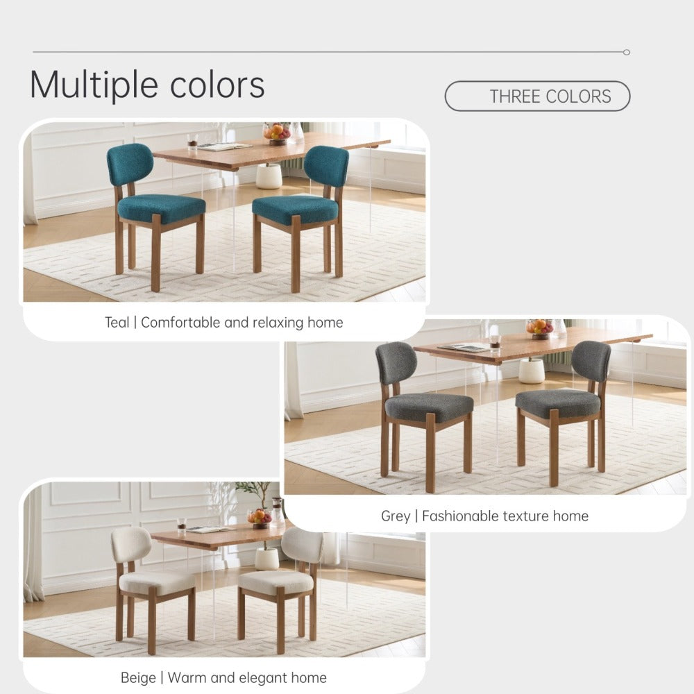 Wooden Dining Chairs Set of 2, Modern Fabric Upholstered Dining Room Chair Kitchen Chairs, Farmhouse Dinner Chair for Kitchen Dining Room