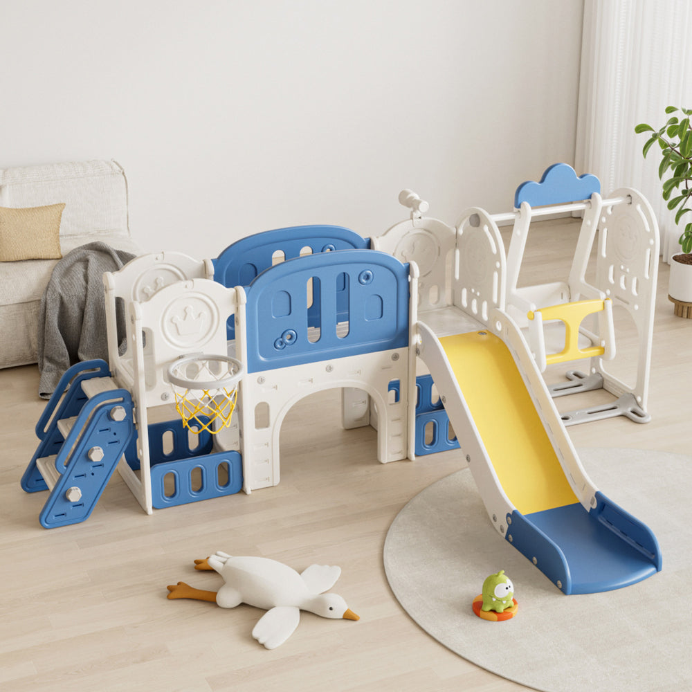 Toddler Slide, Kids Slide for Toddlers Age 1-4, 11in 1 Baby Slide Outdoor Indoor Playground with Basketball Hoop and Extra long aisle, Strong swing,Sturdy and Easy Assembly Toddler Playset.