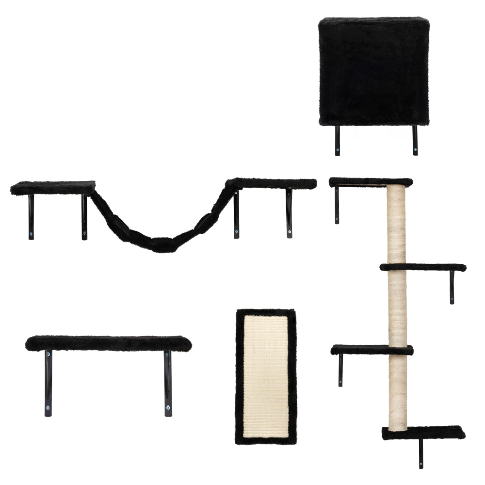 Cat Wall Shelves, Wall-Mounted Cat Climber Set of 5, Floating Cat Perches, Cat Furniture