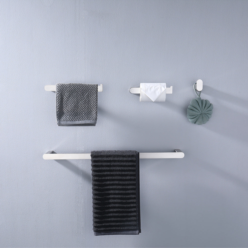 Brushed Nickel Bathroom Hardware Set Robe Hook Towel Rail Bar Rack Shelf Tissue Paper Holder Bathroom Accessories
