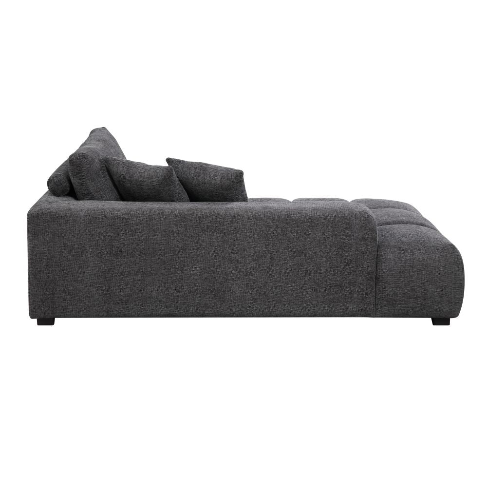 Chosen Gray Chenille Sectional Sofa with Toss Pillows and 1 Chaise