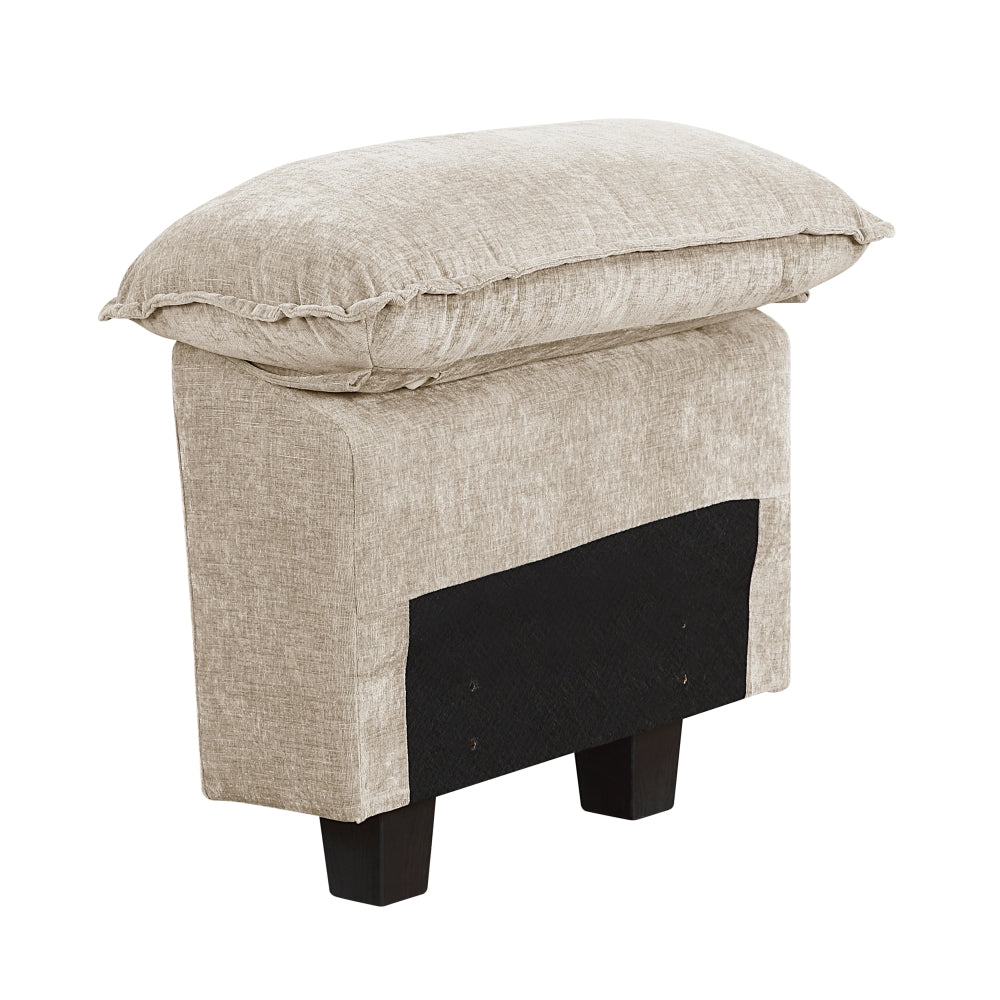Modern Style 2pcs Arms with Adjustable Pillow Top Taupe Chenille Fabric Upholstery Contemporary Living Room Furniture Plush Comfort