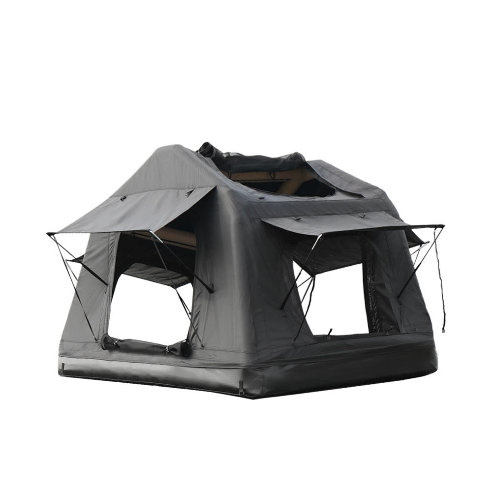 Foldable 2-3 People Amphibious Inflatable Car Roof Top Tent for camping Outdoor Glamping Camping Tent for SUV,Truck and Universal Auto Self-Driving Touring(Without Ladder, Black )