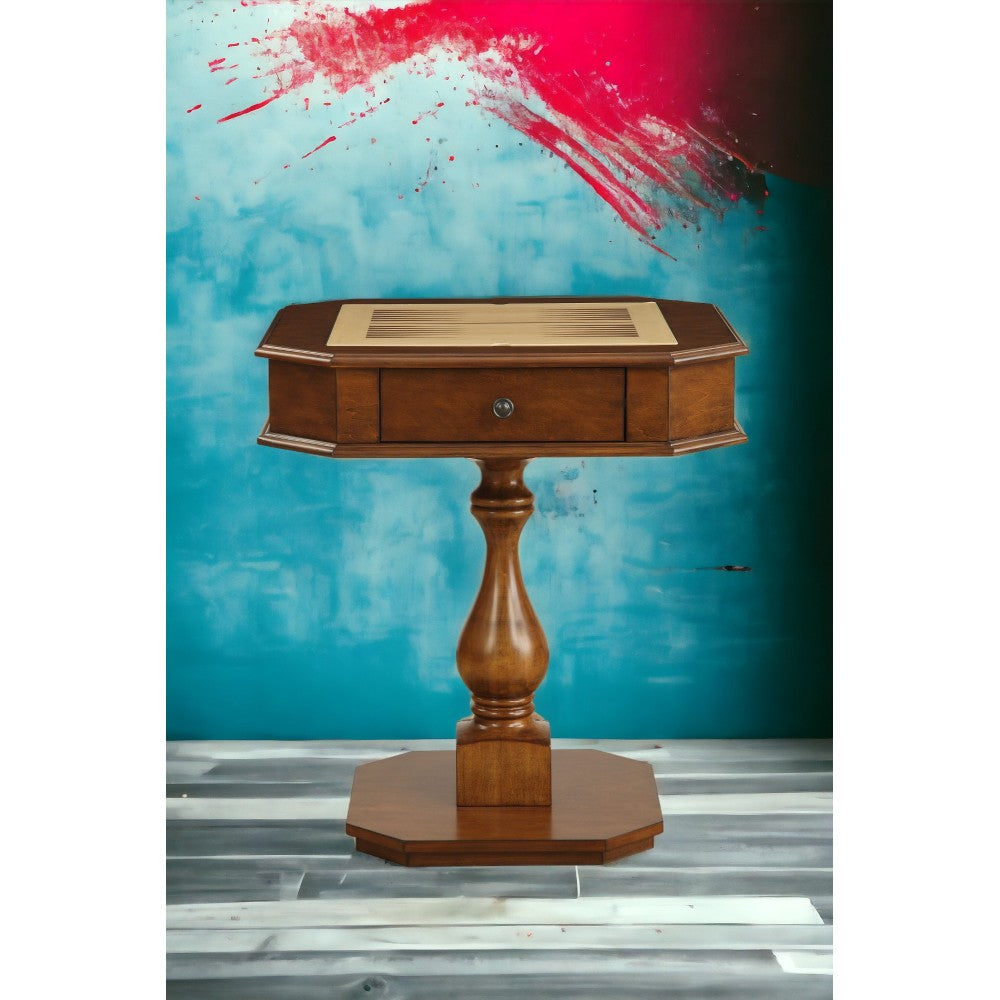 Bishop Cherry Finish Reversible Chess Checker Game Table w/Game Tray (Chess Fingures Not Included)