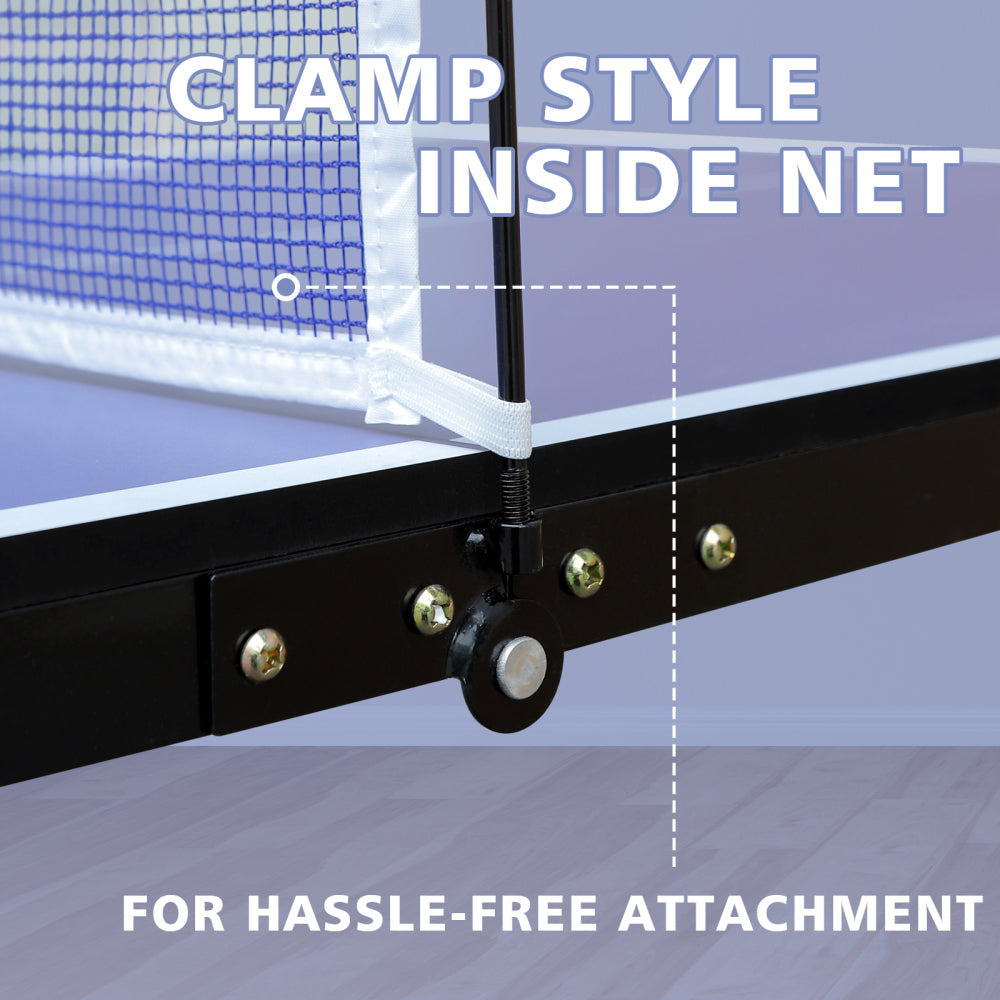 DOUBLE FISH Mid-Size Portable Ping Pong Table, 4ft Compact Foldable Table Tennis Table Set with Net, 2 Paddles & 3 Balls for Indoor Outdoor, Small Spaces And Apartments, Thickened Aluminum Frame