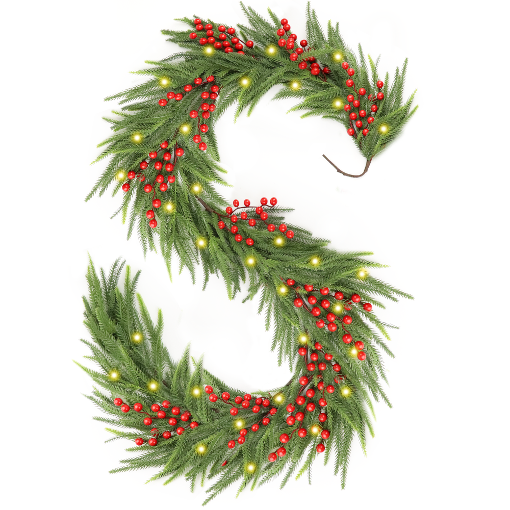 72'' in. Lighted Faux Spruce Garland