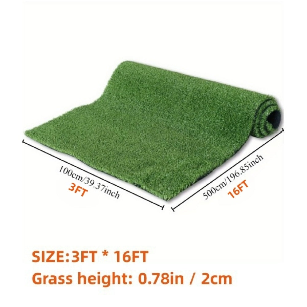 3FT*16FT Artificial turf, professional dog mat large turf outdoor carpet terrace pet lawn, artificial carpet with drainage holes (Grass height 0.78 inches/2cm)