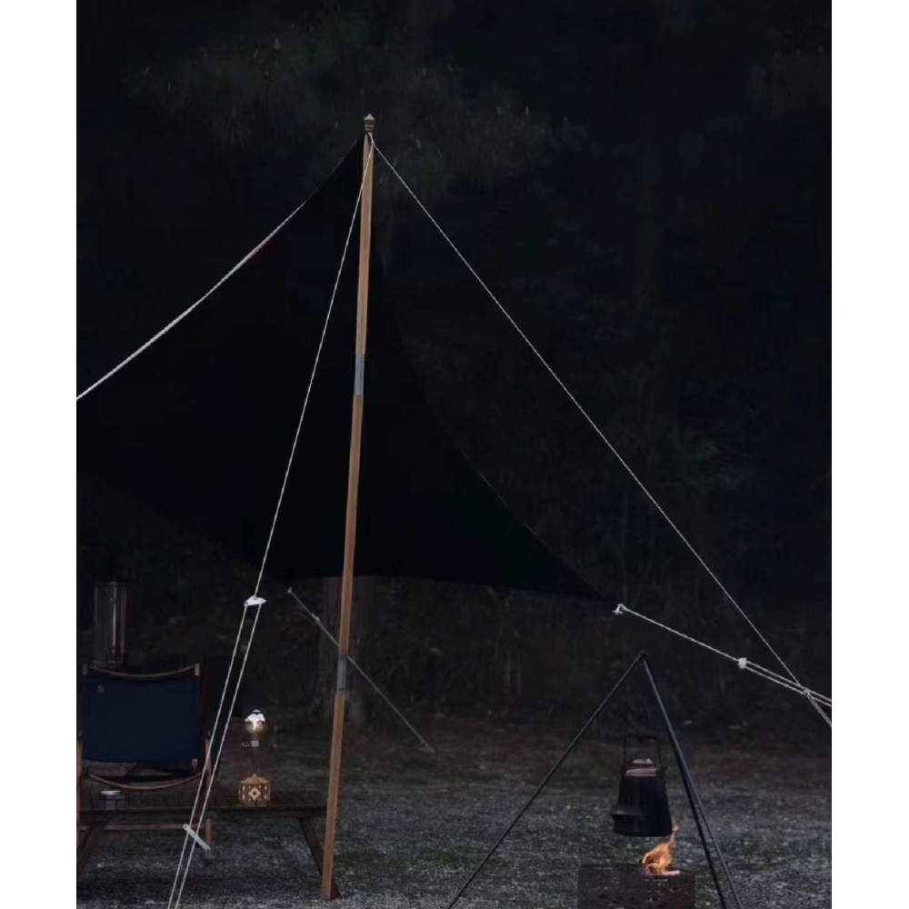 SAM&HAIBEI Tarps Heavy Duty Waterproof 16.4x12 ft, Made from Yak Hair. High Sun Resistance, Multipurpose Cover with Wooden Pole, Reinforced Edges, Double-Layered for Water Protection.