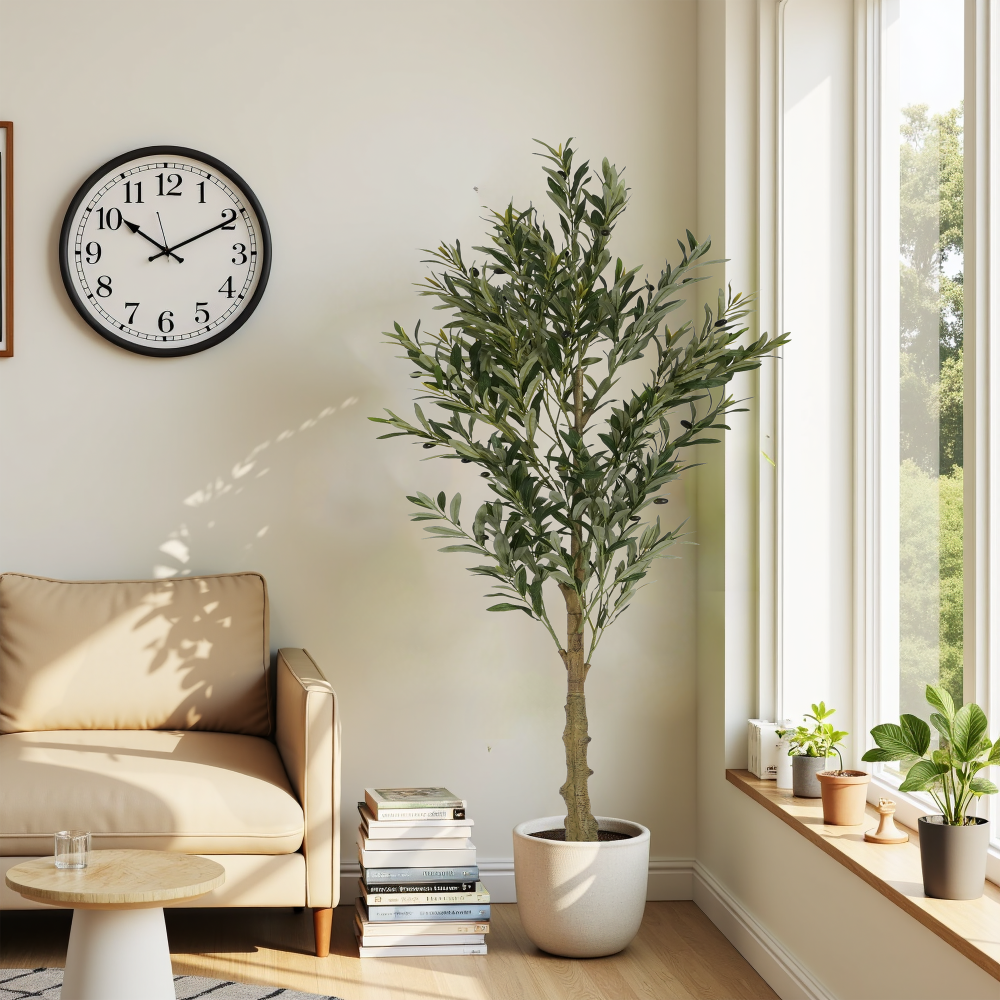 6' Artificial Olive Tree with Pot