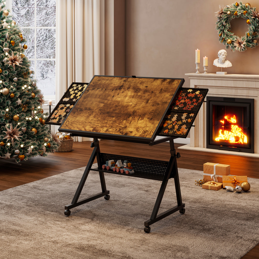 1500 pieces Jigsaw Puzzle metal Table board for adults gift with 4 trays(white)