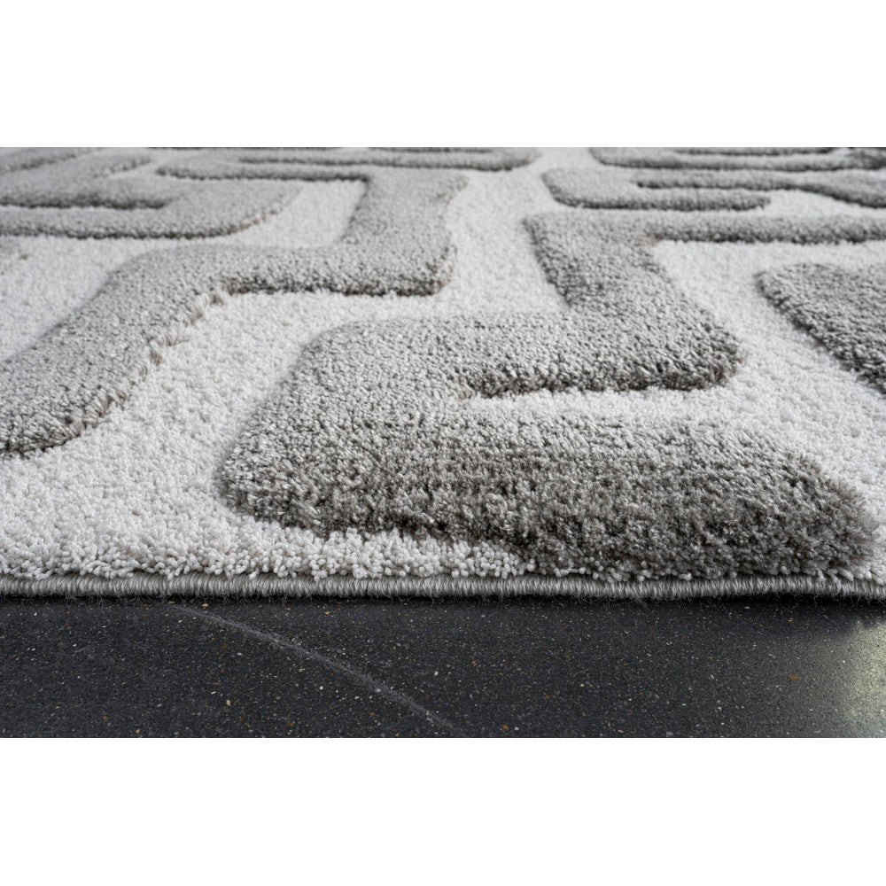 Luna Meara Gray and Ivory Recycled Polyester Area Rug