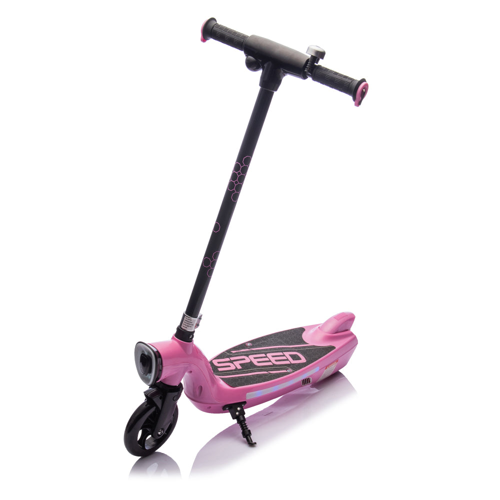 Kids Ride On Electric Scooter With Kickstand,Scooter Bell,Faster Speed And Longer Usage Time,Rear Brake,Wider Pedal,Non-Slip Handle,Colorful LED Lights,5.59-6.84 MPH For Kids 6+.