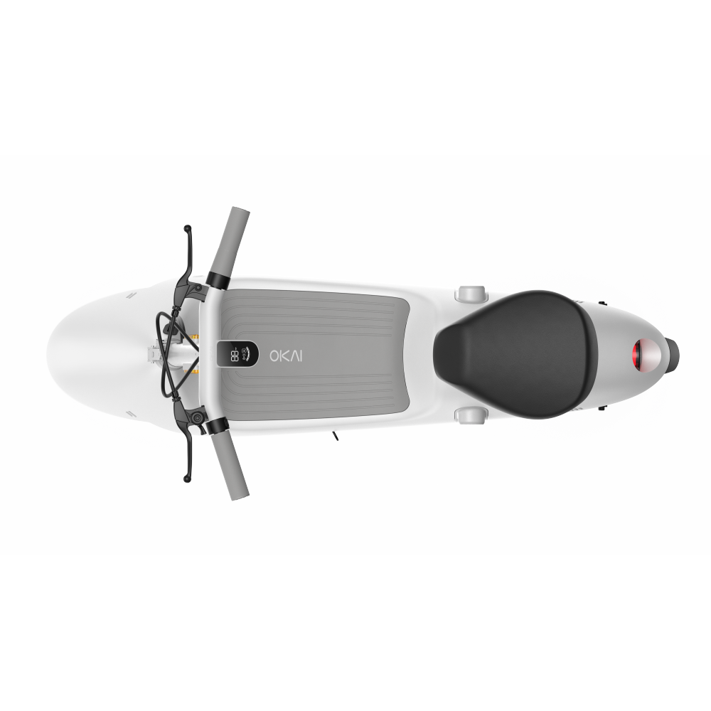Electric Scooter with Foldable Seat w/35 Miles Operating Range & 15.5mph Max Speed - White