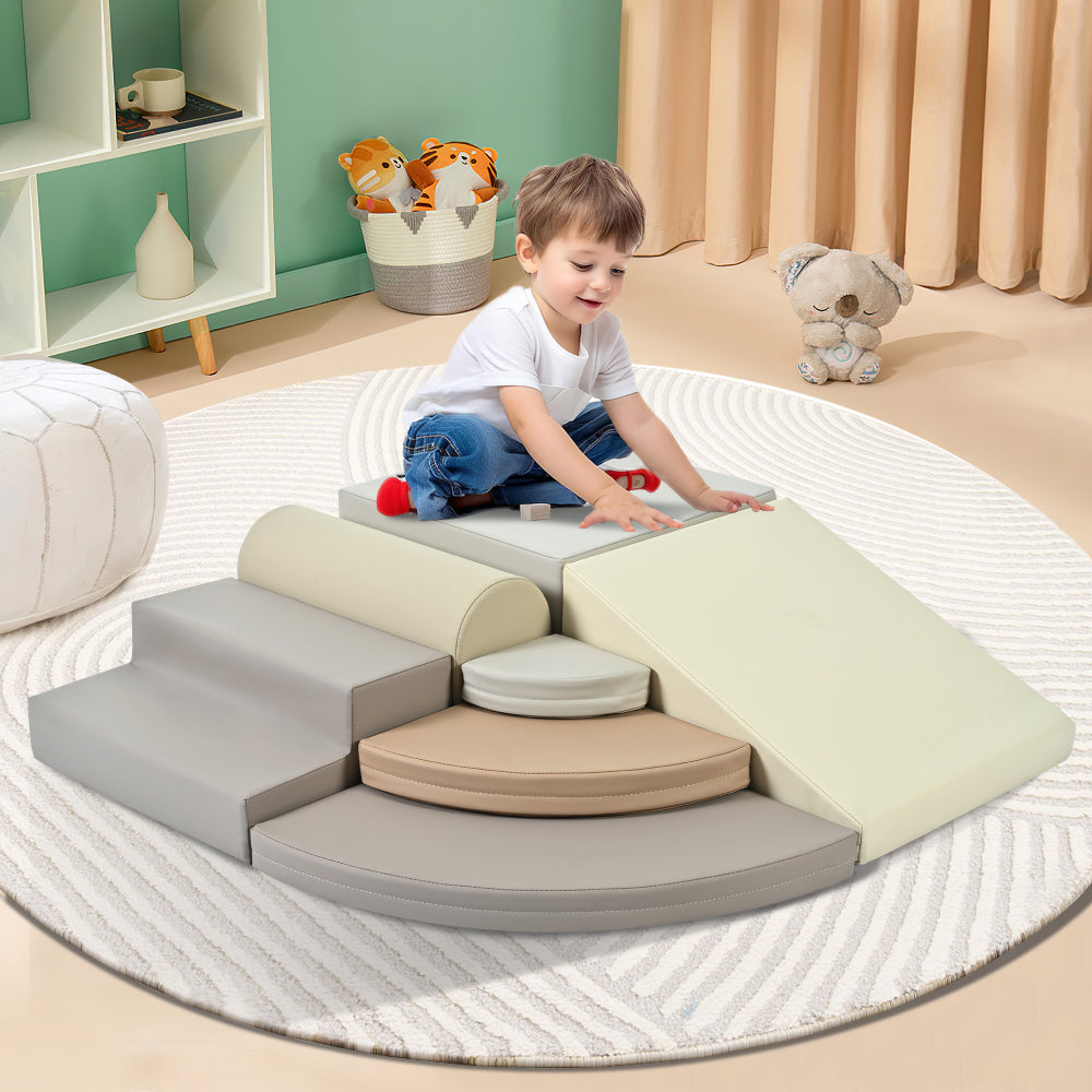 7-Piece Soft Foam Climbing Blocks for Toddlers,Soft Climb& Crawl Playset Indoor, Soft Play Equipment Climb and Crawl Playground for Kids, Babies Active Play Structure, Colorful