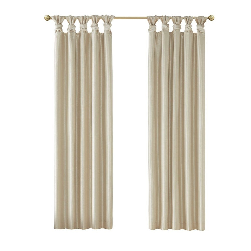 Twist Tab Total Blackout Window Curtain Panel Champagne 50x95" Blackout