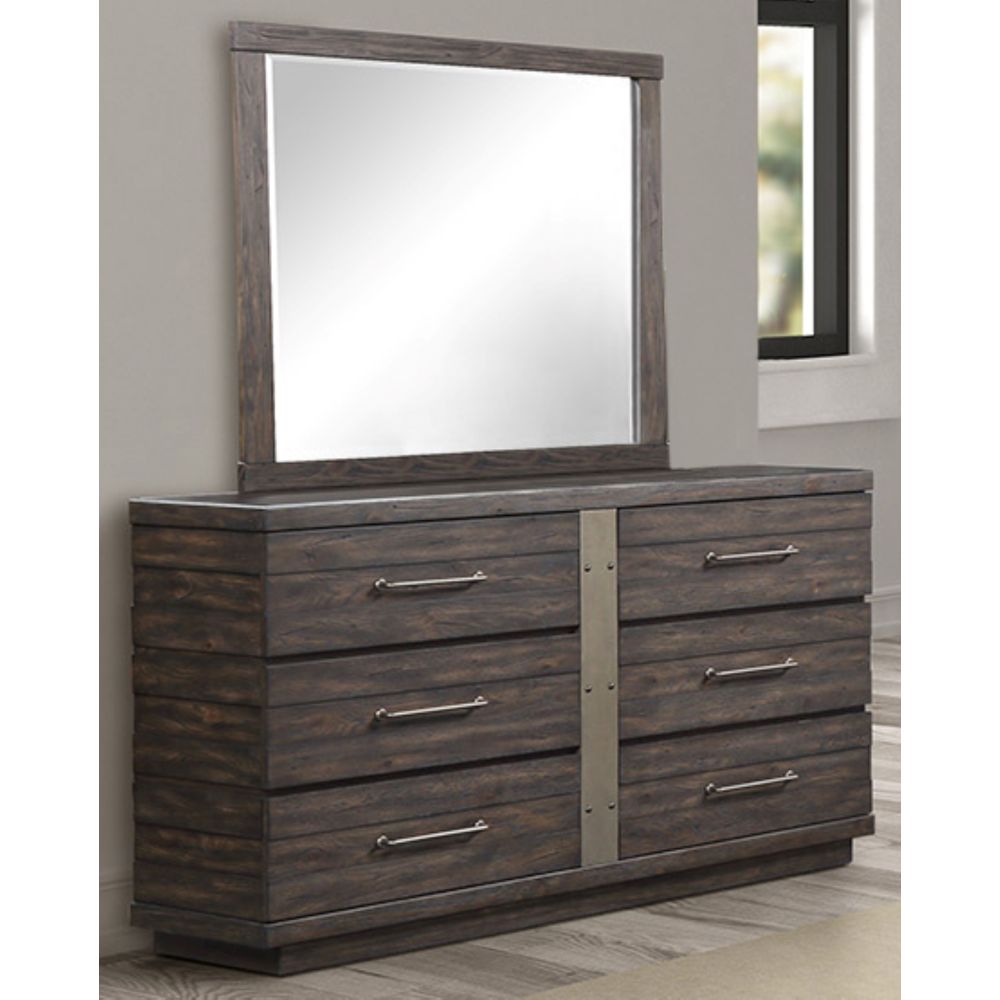 Square Mirror With Knotty Oak
