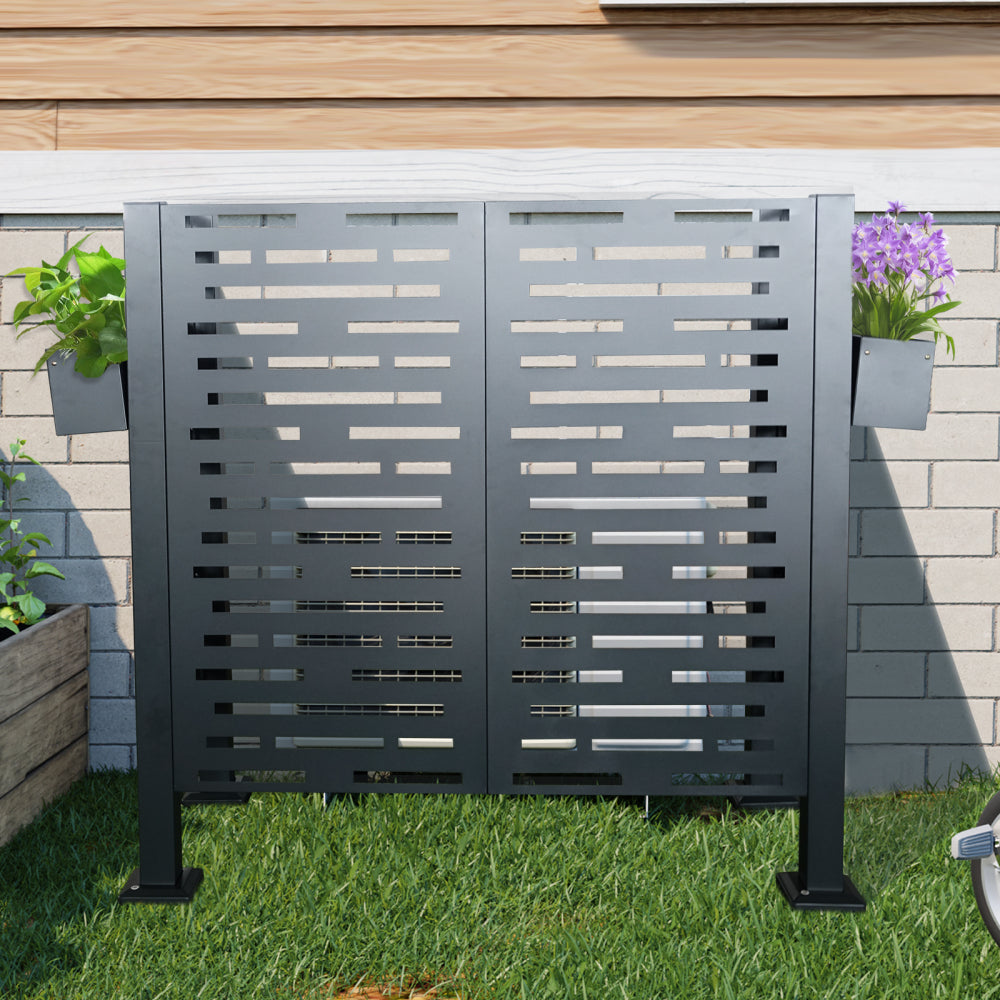 4*2 FT Air Conditioner Fence for Outdoor Units,Metal Privacy Fence Cover, Perfect to Conceal Air Conditioning Units (W540133740)
