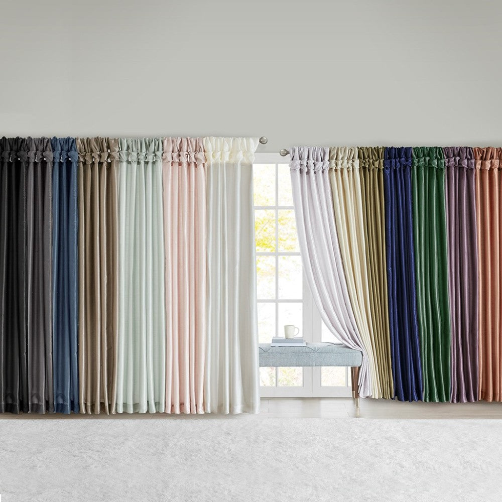 Twist Tab Lined Window Curtain Panel White 50x120"