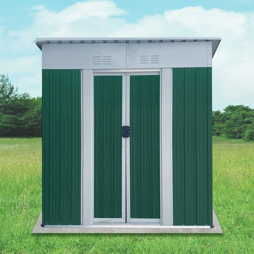5X3 Feet Dark Grey Outdoor Storage Shed With Aluminum Alloy Frame (old SKU W2794P195736)