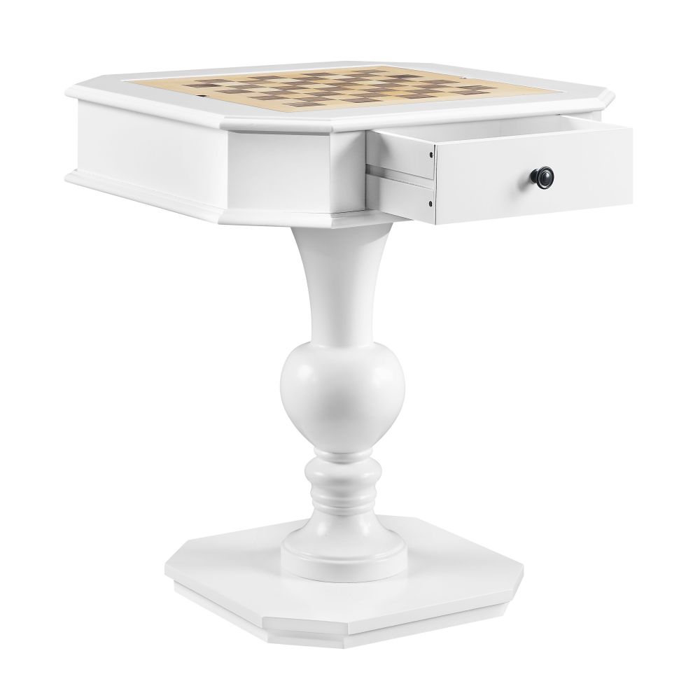 Galini White Finish Game Table