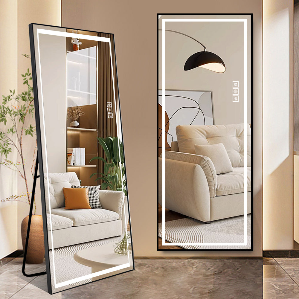 LED Mirror Full Length Mirror with Lights Wide Standing Tall Full Size Mirror for Bedroom Giant Full Body Mirror Large Floor Mirror with Lights Stand Up Dressing Big Lighted Mirror