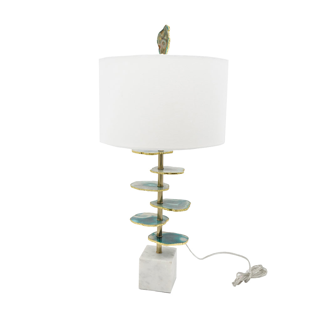 16x16x29.8" Gold and Black Table Lamp with Contemporary Disc Design