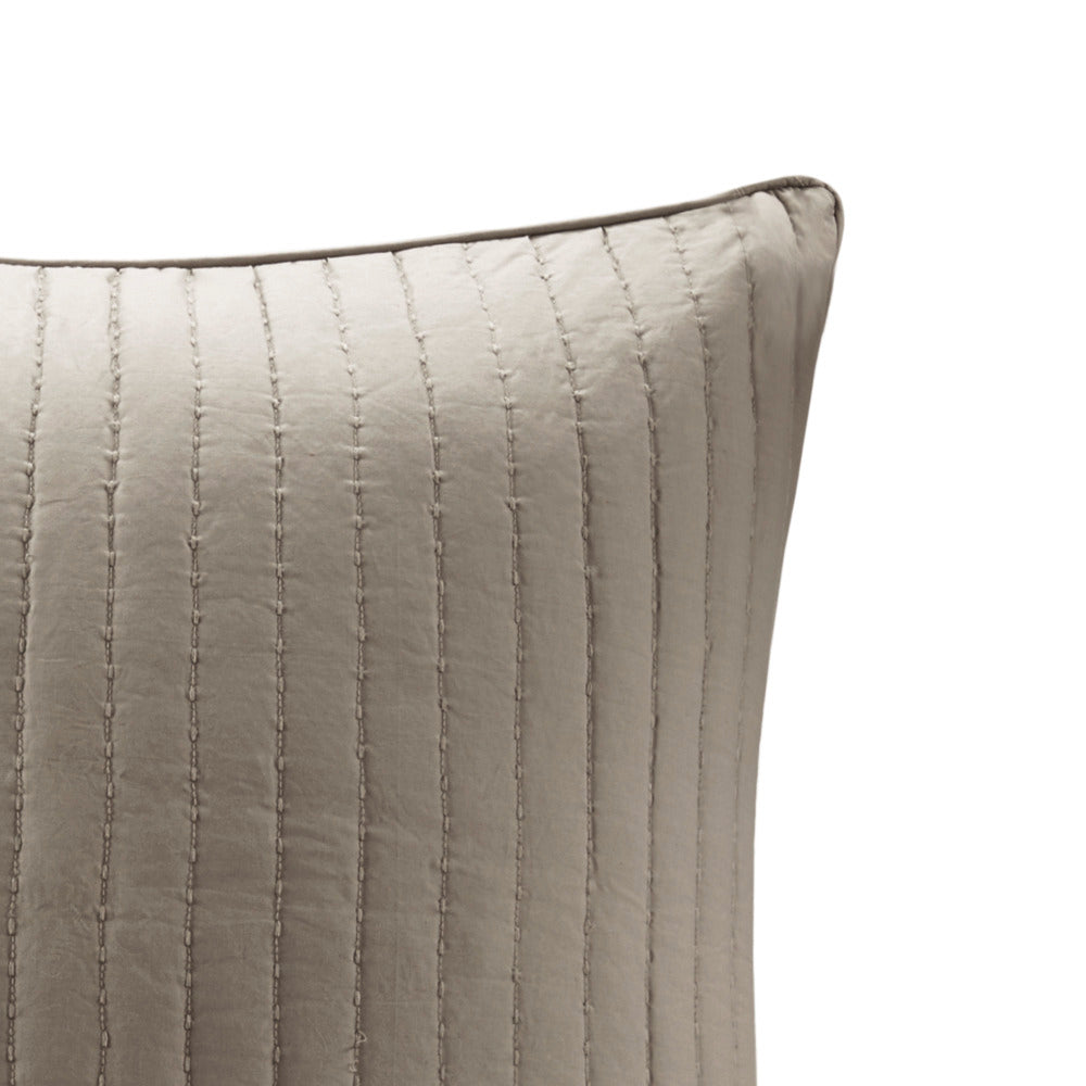 Cotton Quilted Euro Sham Taupe Euro Sham