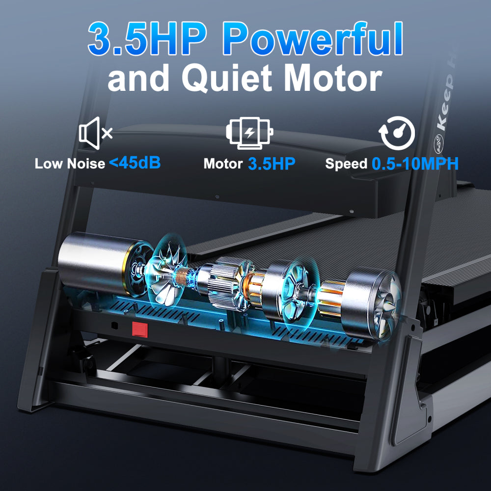 Treadmills for Home, Electric Treadmill with  Automatic Incline, Foldable 3.5HP Workout Running Machine Walking, Double Running Board Shock Absorption Pulse Sensor Bluetooth Speaker APP FITSHOW.